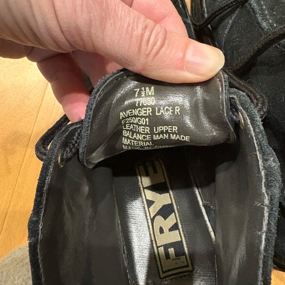 Frye black suede Avenger boots ankle booties sz 7.5 - Picture 4 of 6